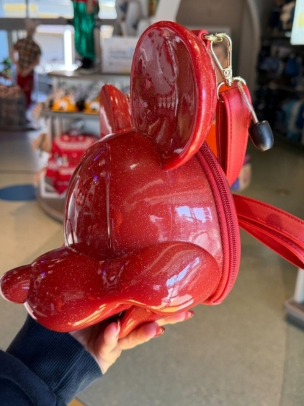 ♥Glittery Red Mickey Mouse Head Featured on the Latest Loungefly Crossbody Bag♥️